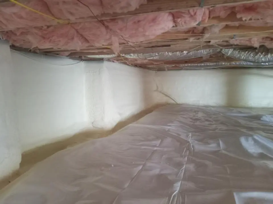 Crawl space encapsulation with closed-cell spray foam for Metal Roof Coating in Evansville